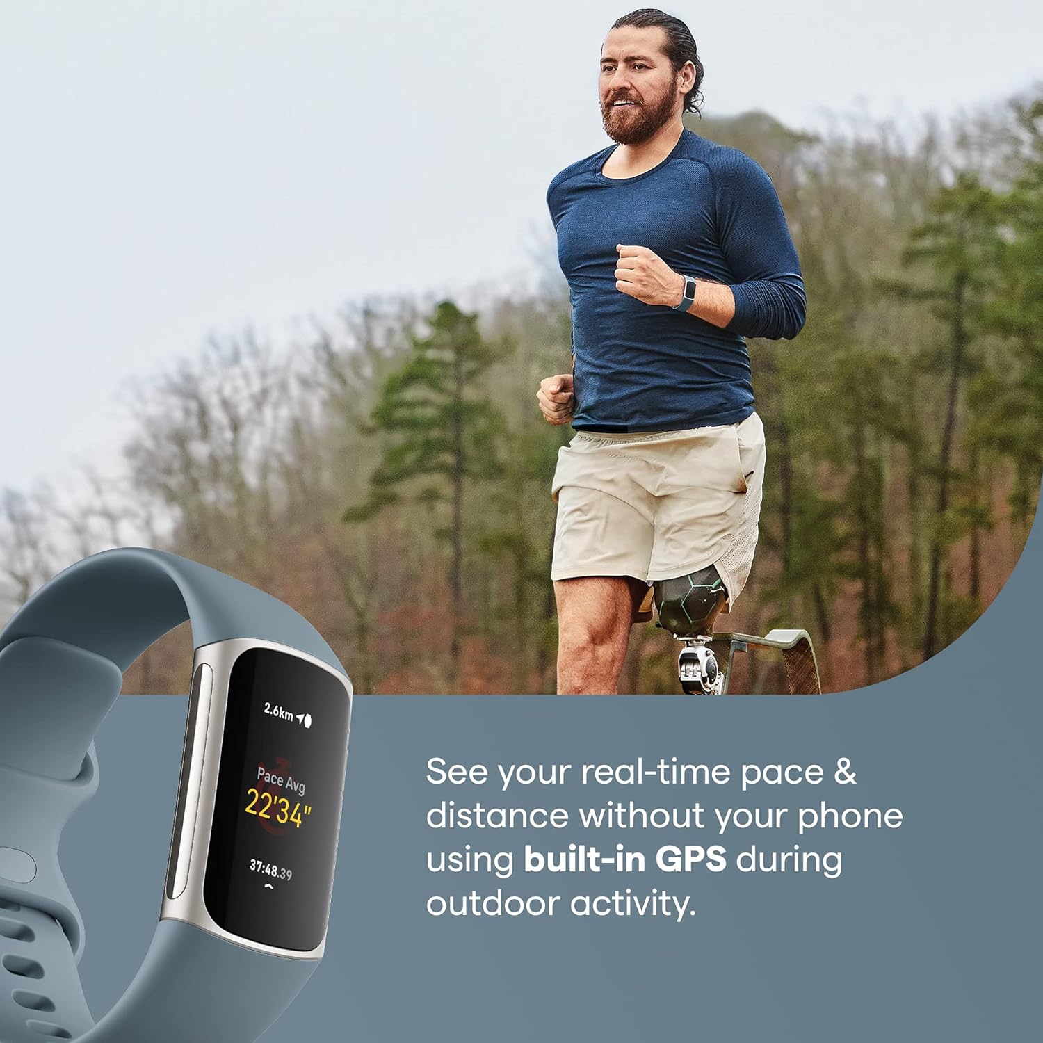 Fitbit Charge 5 Advanced Health & Fitness Tracker with Built-in GPS, Stress Management, Sleep Tools, 24/7 Heart Rate, SpO2 & More, One Size (S & L Bands Included) - Image 6