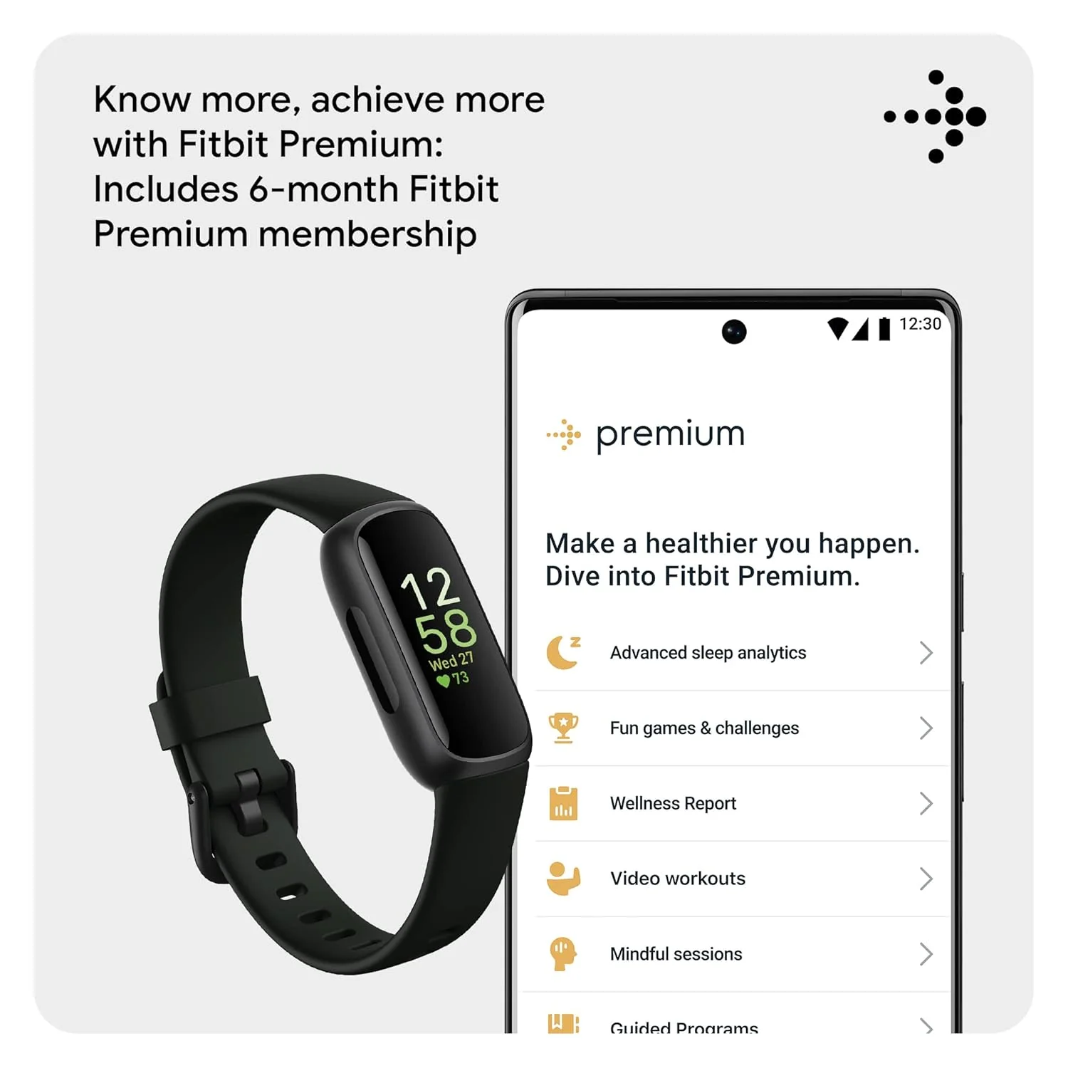 Fitbit Inspire 3 Health & Fitness Tracker (Midnight Zen/Black) with 6-Month Premium Membership - Image 6