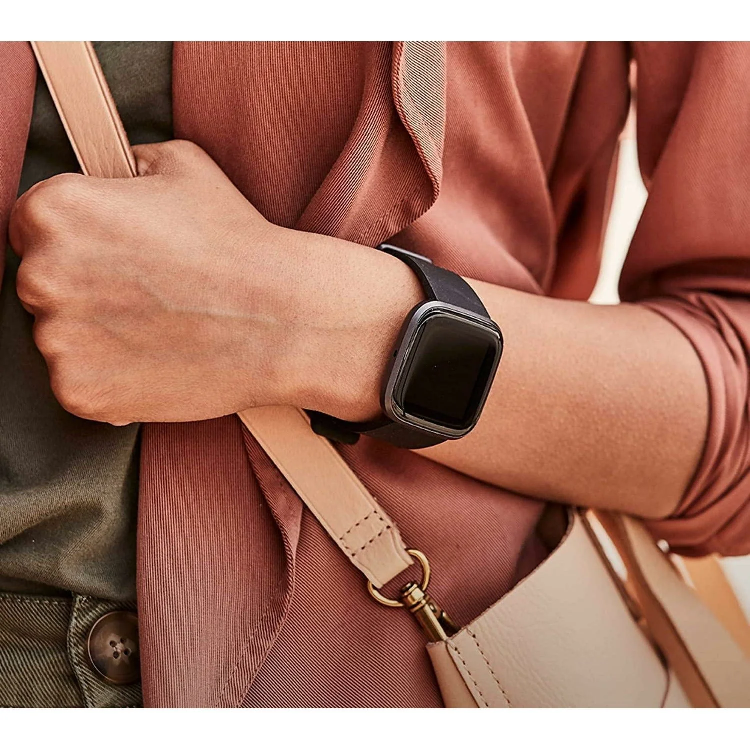 Fitbit Versa 2 FB507BKBK Health & Fitness Smartwatch (S & L Bands Included) - Image 4