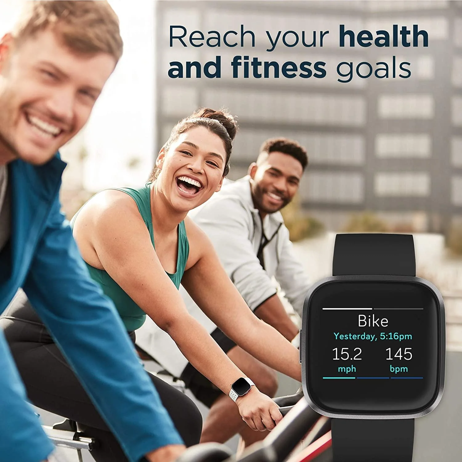 Fitbit Versa 2 FB507BKBK Health & Fitness Smartwatch (S & L Bands Included) - Image 5