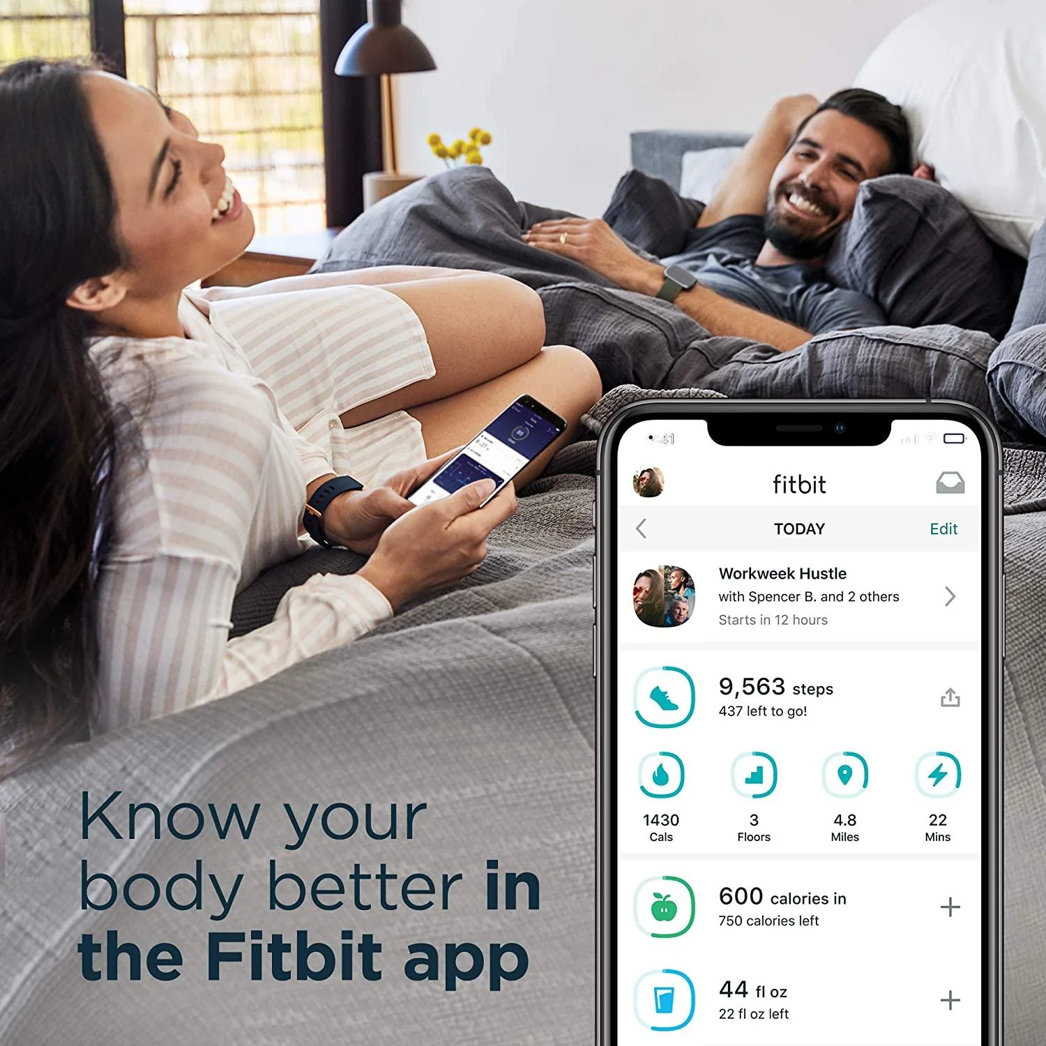 Fitbit Versa 2 FB507BKBK Health & Fitness Smartwatch (S & L Bands Included) - Image 8
