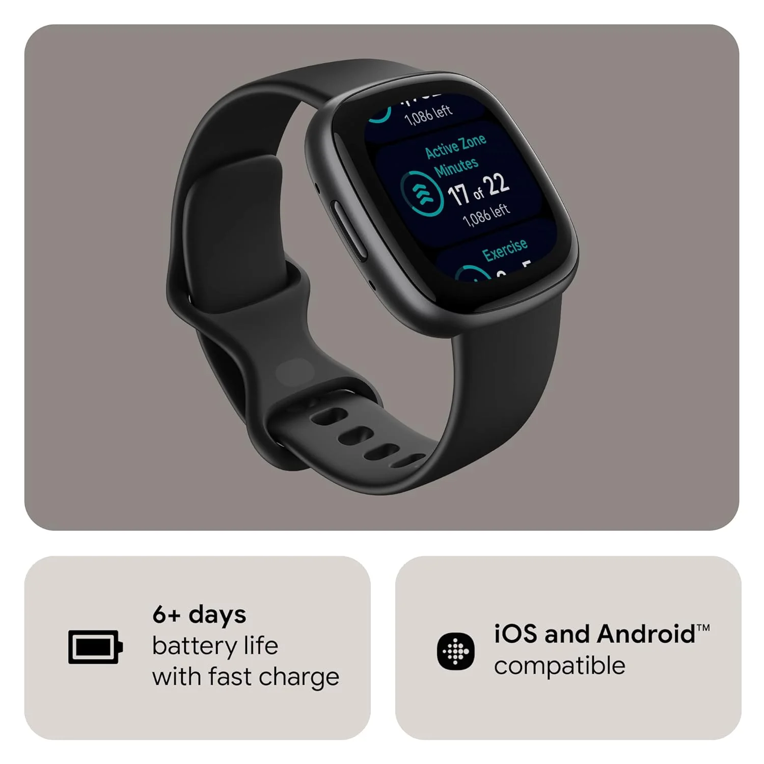 Fitbit Versa 4 Fitness Smartwatch with Daily Readiness, GPS, 24/7 Heart Rate, 40+ Exercise Modes, Sleep Tracking and more, One Size (S & L Bands Included) - Image 3