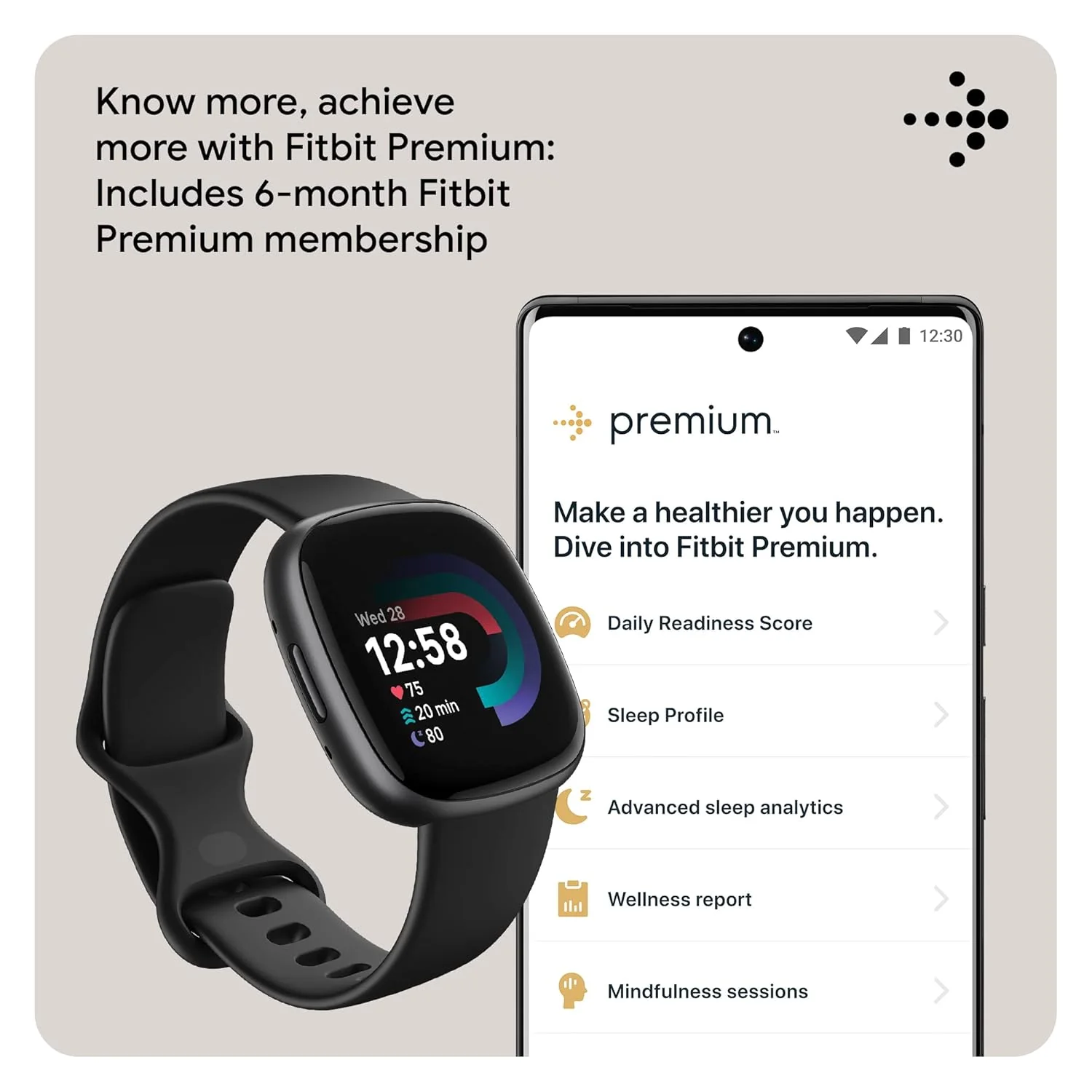 Fitbit Versa 4 Fitness Smartwatch with Daily Readiness, GPS, 24/7 Heart Rate, 40+ Exercise Modes, Sleep Tracking and more, One Size (S & L Bands Included) - Image 8