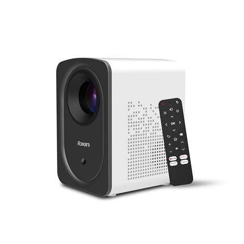 Foxin Vision 510 Smart Projector | Android 9.0 with OTT Apps | Native 720P with 4K Support | 5000 Lumens | 150 Inch Display | Wi-Fi & Bluetooth | Mini Projector for Room | 8W Speaker | White