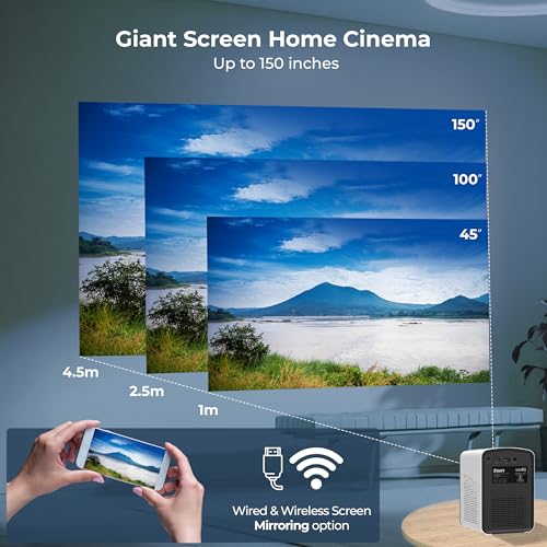 Foxin Vision 510 Smart Projector | Android 9.0 with OTT Apps | Native 720P with 4K Support | 5000 Lumens | 150 Inch Display | Wi-Fi & Bluetooth | Mini Projector for Room | 8W Speaker | White - Image 3
