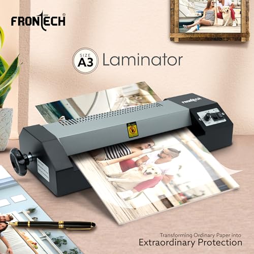 FRONTECH HD-32020 Laminator/Lamination Machine, Adjustable Temperature, Over-Thin Design with 4 Rollers, for Office and Home, 1 Year Warranty (LAM-0001, Grey) - Image 2