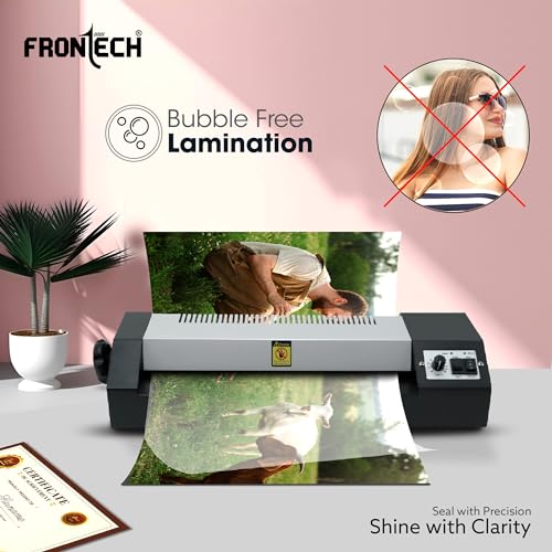 FRONTECH HD-32020 Laminator/Lamination Machine, Adjustable Temperature, Over-Thin Design with 4 Rollers, for Office and Home, 1 Year Warranty (LAM-0001, Grey) - Image 5