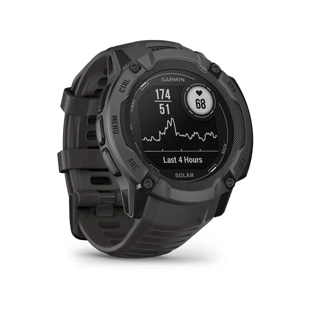 Garmin Instinct 2X Solar, Large Rugged GPS Smartwatch, Built-in Sports Apps and Health Monitoring, Solar Charging and Ultratough Design Features, Graphite - Image 2