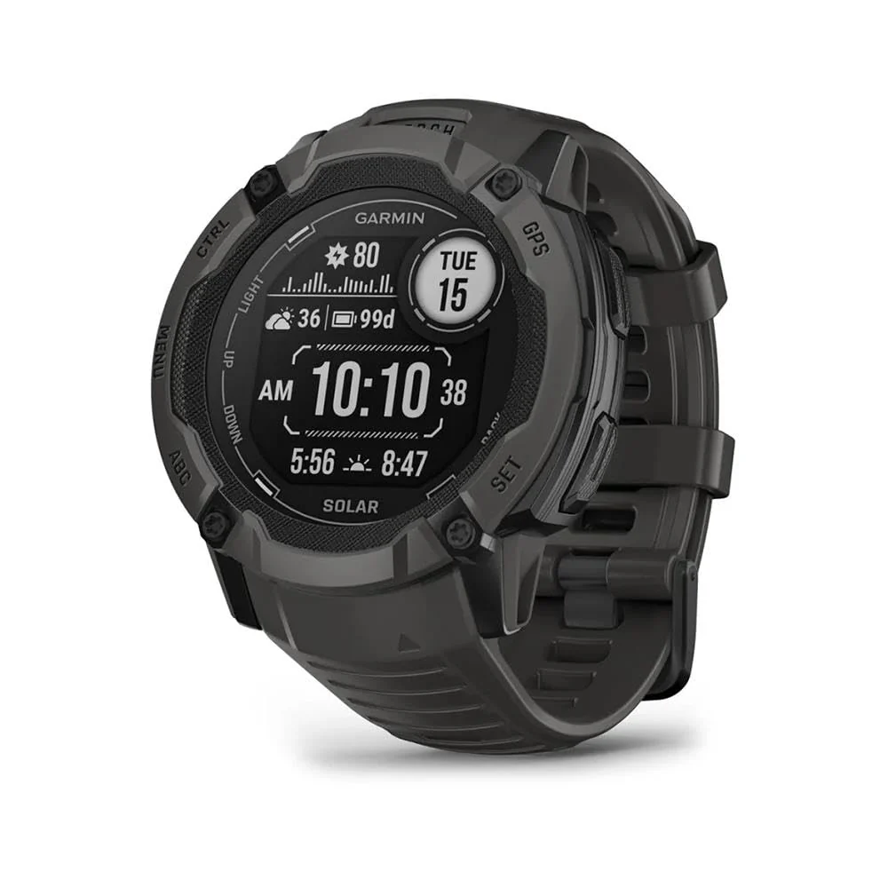 Garmin Instinct 2X Solar, Large Rugged GPS Smartwatch, Built-in Sports Apps and Health Monitoring, Solar Charging and Ultratough Design Features, Graphite - Image 3