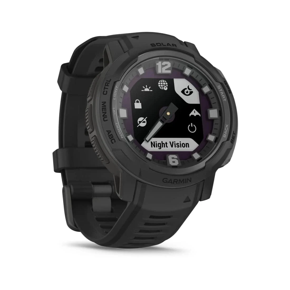 Garmin Instinct Crossover Solar - Tactical Edition, Rugged Hybrid Smartwatch with Solar Charging Capabilities, Tactical-Specific Features, Analog Hands and Digital Display, Black - Image 3