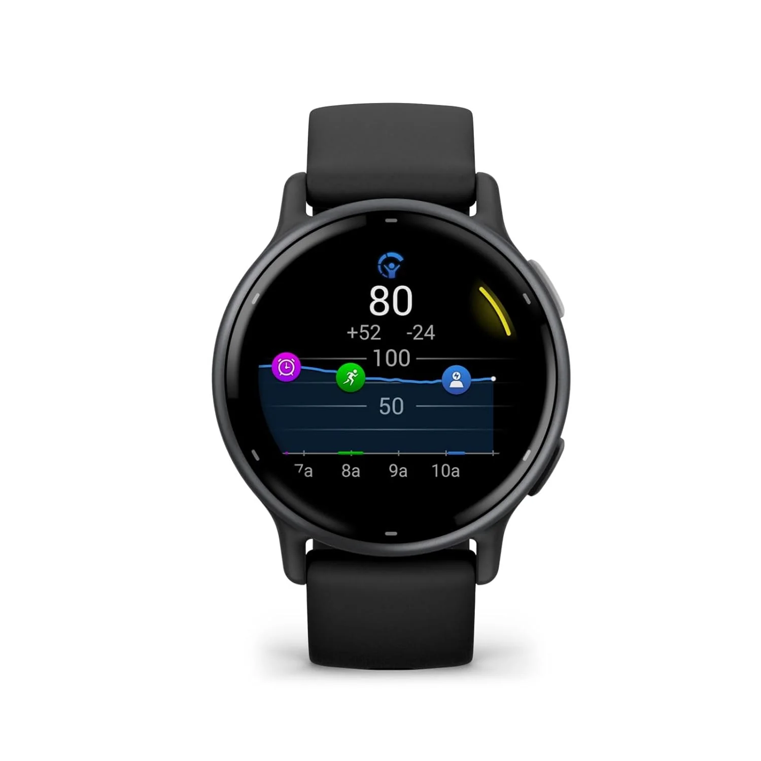 Garmin Vivoactive 5, Health and Fitness GPS Smartwatch, AMOLED Display, Up to 11 Days of Battery |Slate Aluminum Bezel with Black Case and Silicone Band - Image 2