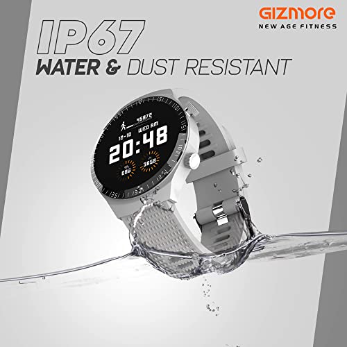 GIZMORE GIZFIT 909 Smartwatch with 15 Days Battery Life, 1.28” Full Touch HD Display, Heart Rate SpO2 & SleepMonitoring, IP67 Water Resistance, 15 Sports Mode, & Multiple Faces (Grey) - Image 5