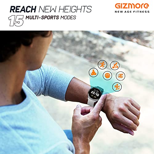 GIZMORE GIZFIT 909 Smartwatch with 15 Days Battery Life, 1.28” Full Touch HD Display, Heart Rate SpO2 & SleepMonitoring, IP67 Water Resistance, 15 Sports Mode, & Multiple Faces (Grey) - Image 6