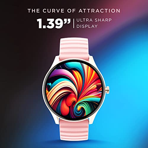 GIZMORE Gizfit Curve 3.54cm (1.39) AOD 500 NITS|360x360 HD Display Bluetooth Calling Smartwatch (Pink) - Image 2