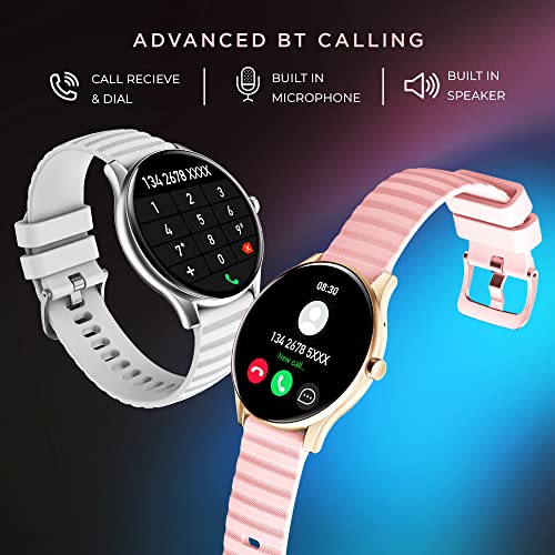 GIZMORE Gizfit Curve 3.54cm (1.39) AOD 500 NITS|360x360 HD Display Bluetooth Calling Smartwatch (Pink) - Image 5