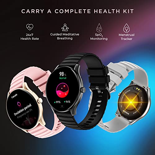 GIZMORE Gizfit Curve 3.54cm (1.39) AOD 500 NITS|360x360 HD Display Bluetooth Calling Smartwatch (Pink) - Image 6