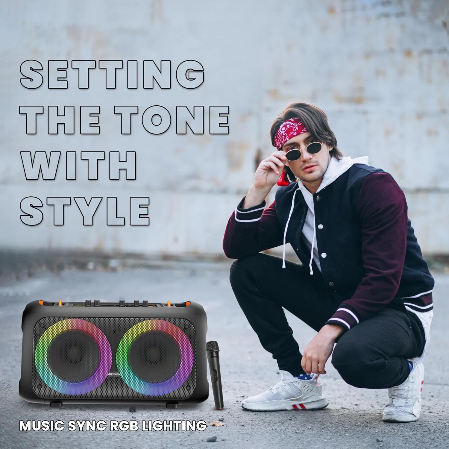 GIZMORE Trolley Speaker T3000 Drumm 60 W Bluetooth Portable Party Speaker Up to 4 hrs Playtime with Digital LED Display, RGB Lights, Multi Connectivity USB, FM, AUX, SD Card and Wireless MIC - Image 8