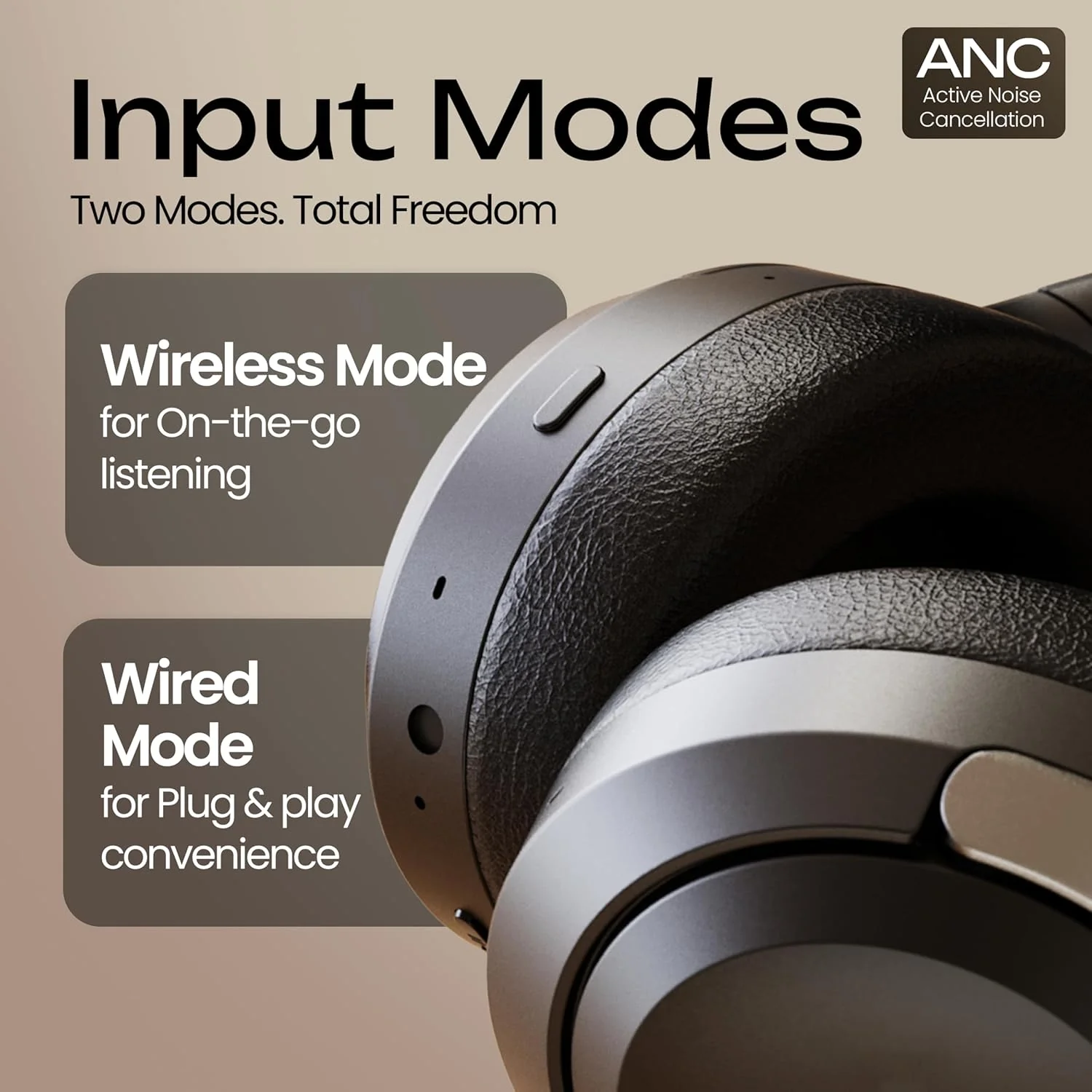 GOBOULT New Newly Launched Anchor Bluetooth Wireless Over Ear Headphones with Mic, Active Noise Cancellation, 72H Playtime, AUX, Type-C Fast Charging, 40mm Bass Drivers, ANC Headphones - Image 14