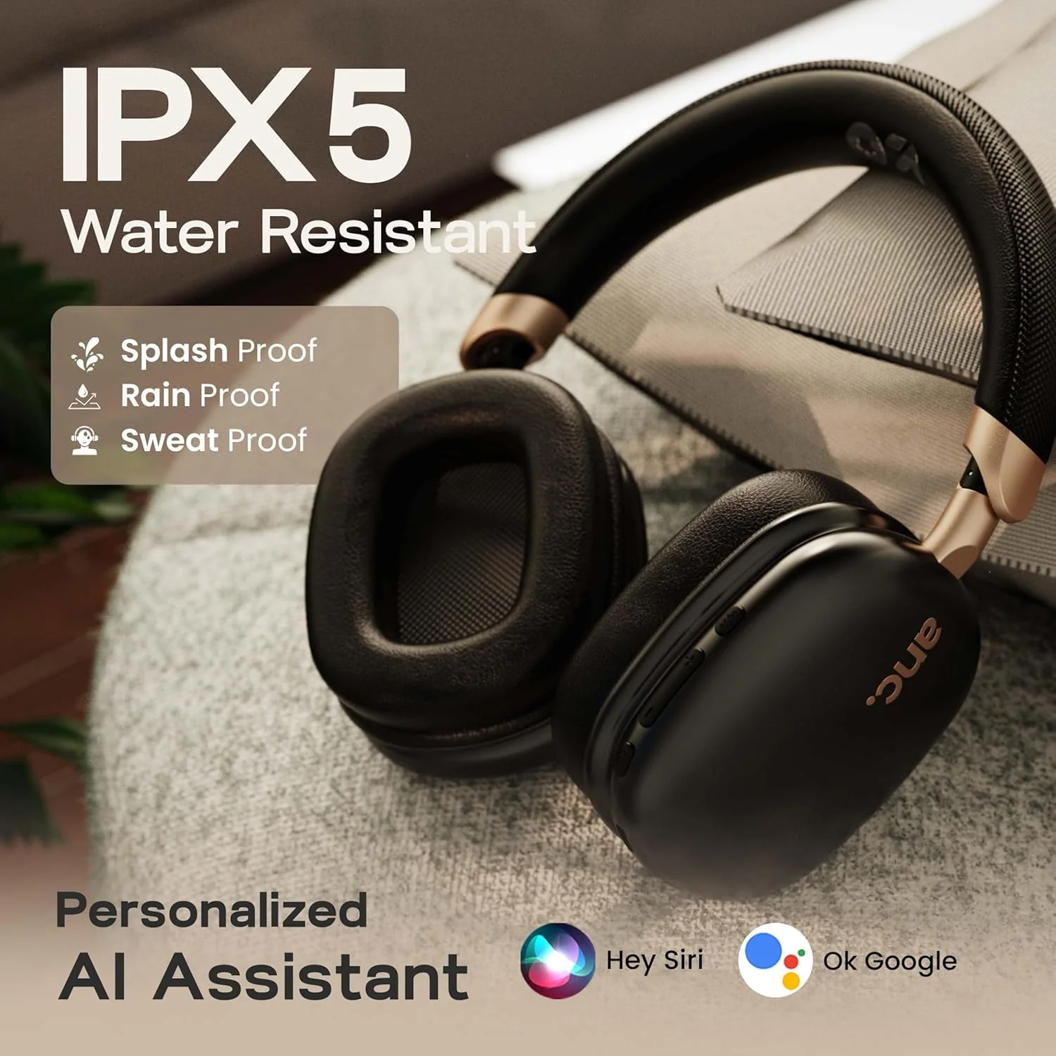 GOBOULT Newly Launched Fluid X Pro ANC Headphones BT Wireless 70H Playtime, 40mm Bass Driver, Active Noise Cancellation, Type-C Fast Charging, ANC Headphones Wireless (Raven Black) - Image 13
