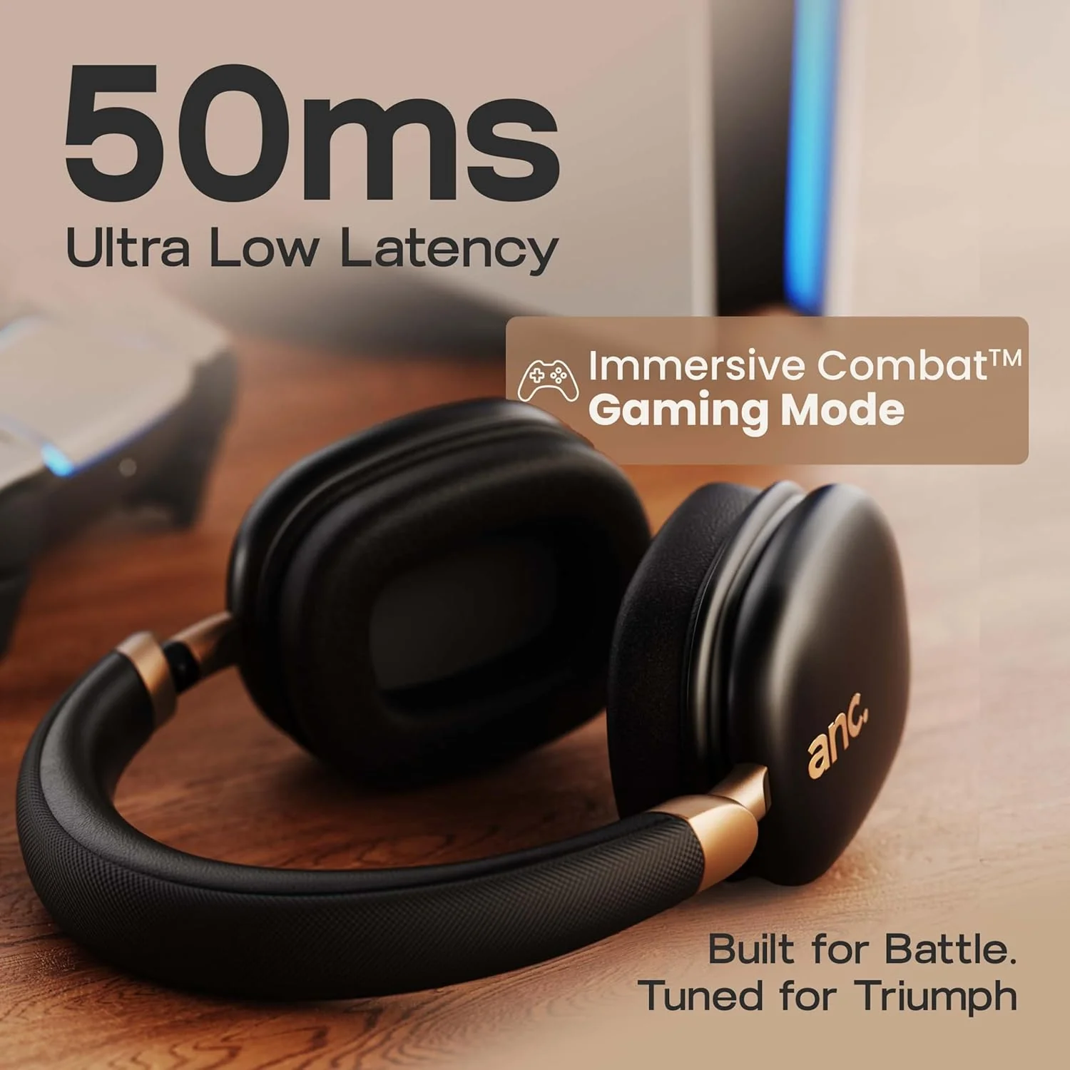 GOBOULT Newly Launched Fluid X Pro ANC Headphones BT Wireless 70H Playtime, 40mm Bass Driver, Active Noise Cancellation, Type-C Fast Charging, ANC Headphones Wireless (Raven Black) - Image 9