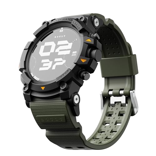 Goboult Thrux Smartwatch 1.39'' HD Display, BT Calling 5.2, 350 Nits Brightness, IP67, 290+ Watchfaces, 120+ Sports Modes,GPS Tracking, AI Voice Assistant, SpO2 Monitoring (Green)