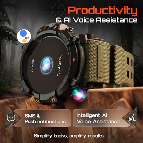 Goboult Thrux Smartwatch 1.39'' HD Display, BT Calling 5.2, 350 Nits Brightness, IP67, 290+ Watchfaces, 120+ Sports Modes,GPS Tracking, AI Voice Assistant, SpO2 Monitoring (Green) - Image 11