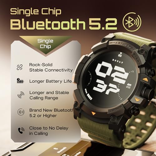 Goboult Thrux Smartwatch 1.39'' HD Display, BT Calling 5.2, 350 Nits Brightness, IP67, 290+ Watchfaces, 120+ Sports Modes,GPS Tracking, AI Voice Assistant, SpO2 Monitoring (Green) - Image 6