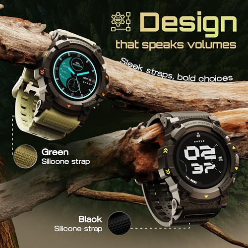 Goboult Thrux Smartwatch 1.39'' HD Display, BT Calling 5.2, 350 Nits Brightness, IP67, 290+ Watchfaces, 120+ Sports Modes,GPS Tracking, AI Voice Assistant, SpO2 Monitoring (Green) - Image 7