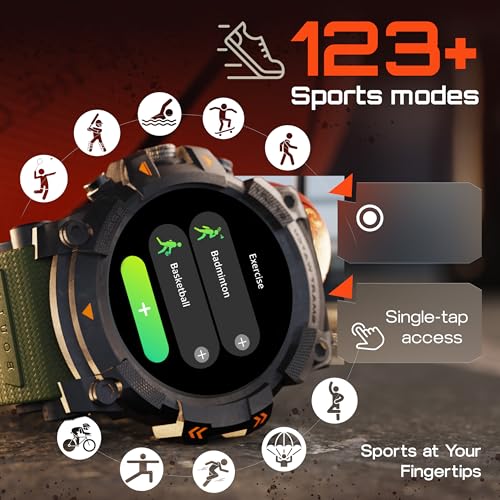 Goboult Thrux Smartwatch 1.39'' HD Display, BT Calling 5.2, 350 Nits Brightness, IP67, 290+ Watchfaces, 120+ Sports Modes,GPS Tracking, AI Voice Assistant, SpO2 Monitoring (Green) - Image 9