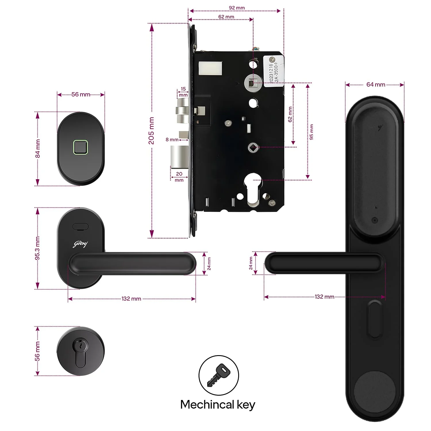 Godrej Advantis Smart Lock | GSL D1R | 3 in 1 Digital Lock I Fingerprint, Mobile App & BLE | Ideal for Right-Hand, Outside Opening Doors I 3-Yrs Warranty I Made in India - Image 2