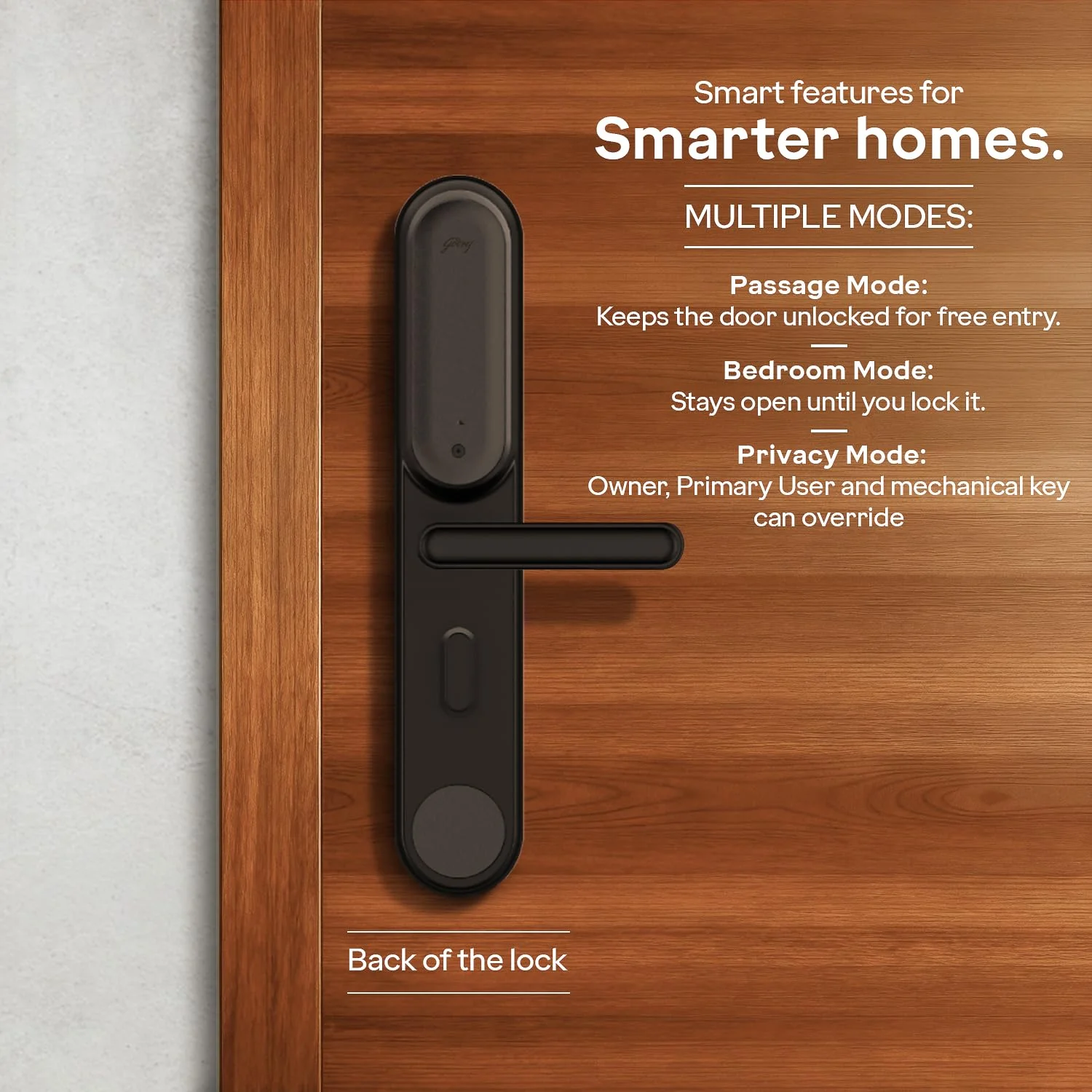 Godrej Advantis Smart Lock | GSL D1R | 3 in 1 Digital Lock I Fingerprint, Mobile App & BLE | Ideal for Right-Hand, Outside Opening Doors I 3-Yrs Warranty I Made in India - Image 6