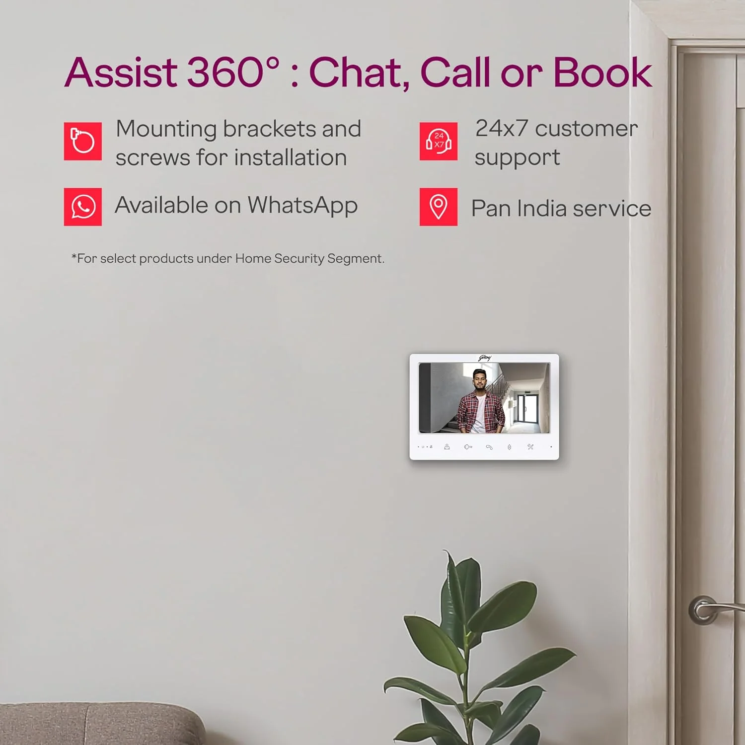 Godrej Security Solutions Seethru NeX White Video Door Phone | 7-Inch TFT LCD with Touch Button | Support 2 Way Talk & IR LED for Night Vision | Motion Detection | Hands-Free Calling - Image 5