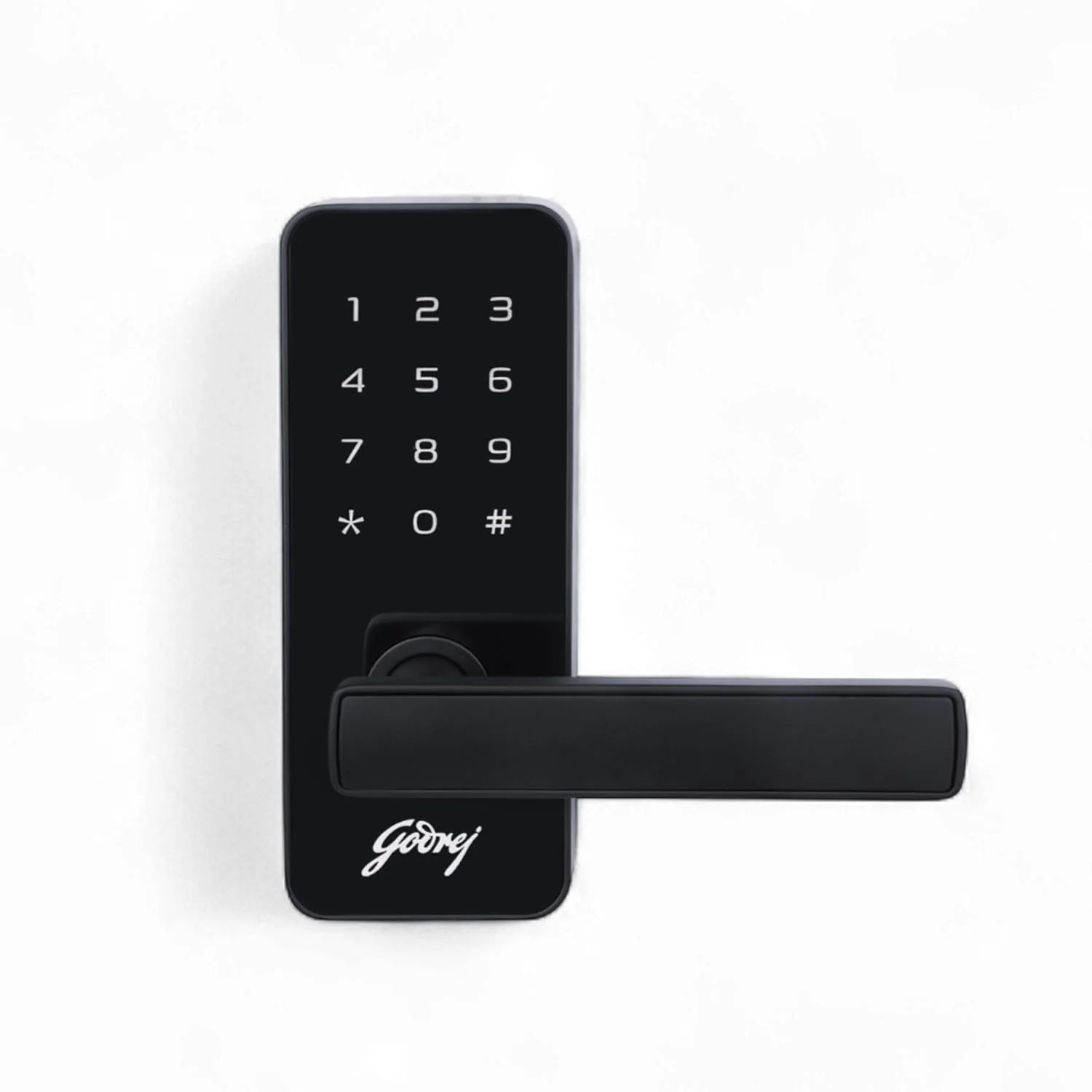 Godrej Smart Lock I Catus Touch I Digital Lock for Main and Internal Wooden Door I 2 in 1 Access I Pin Access I Mechanical Key I Black Finish I 3 Years Warranty