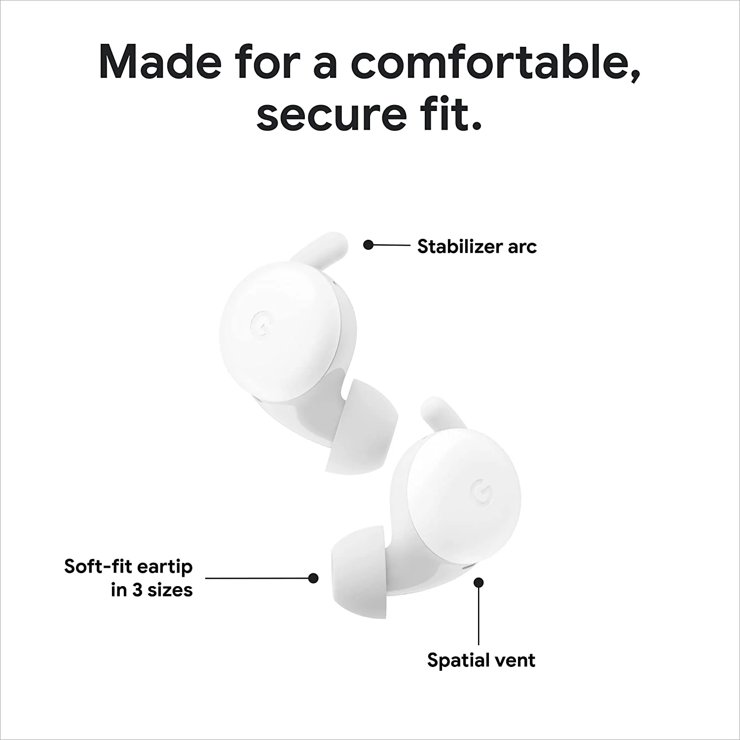 Google Pixel Buds A-Series - Wireless Earbuds - Headphones with Bluetooth - Clearly White - Image 2