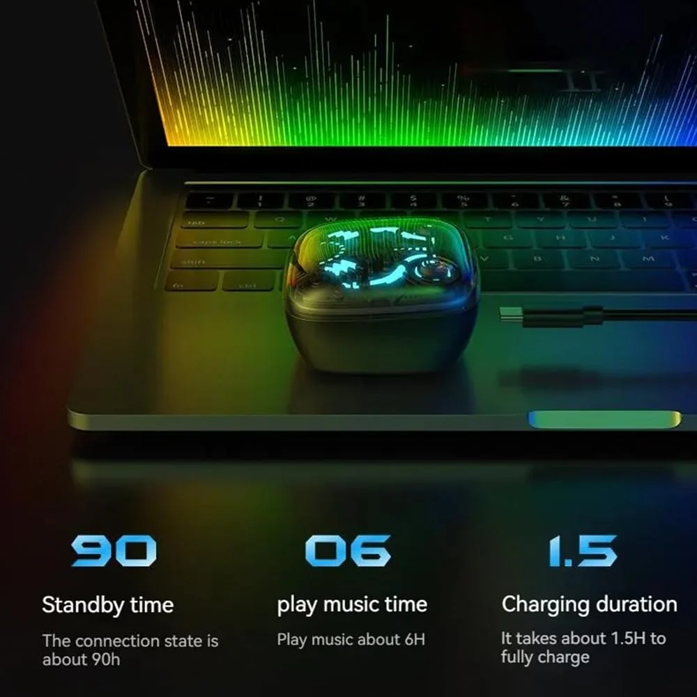 GROOVES Alpha Newly Launched-Gaming Tws Up To 80H Playtime - In Ear Dual Mode With 45Db Low Latency, Bt 5.3,Abs-Enc-, 13Mm Driver, 400 Mah Battery With Jaguar Mechanical Rgb- C-Type Charge (Black) - Image 10