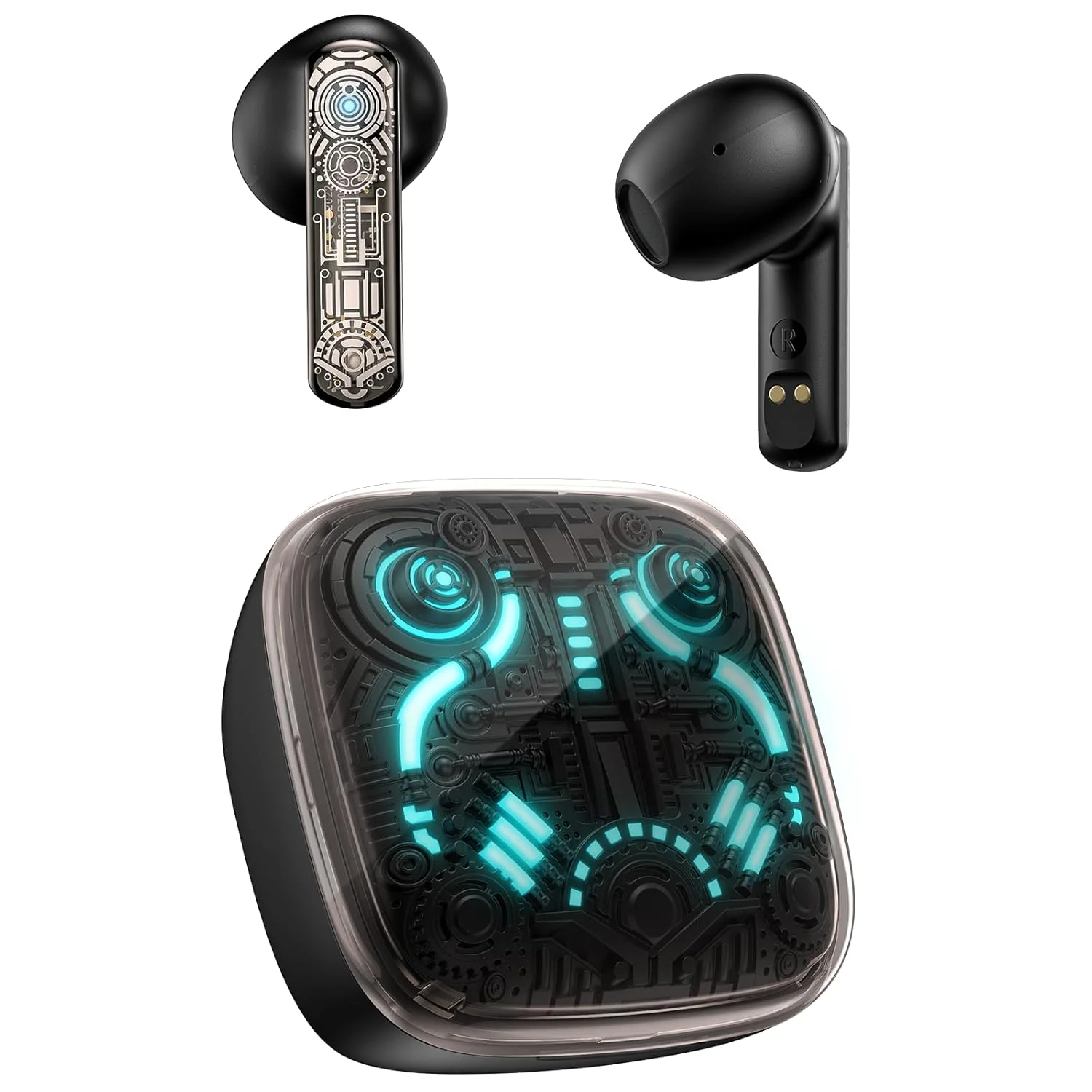 GROOVES Alpha Newly Launched-Gaming Tws Up To 80H Playtime - In Ear Dual Mode With 45Db Low Latency, Bt 5.3,Abs-Enc-, 13Mm Driver, 400 Mah Battery With Jaguar Mechanical Rgb- C-Type Charge (Black) - Image 2