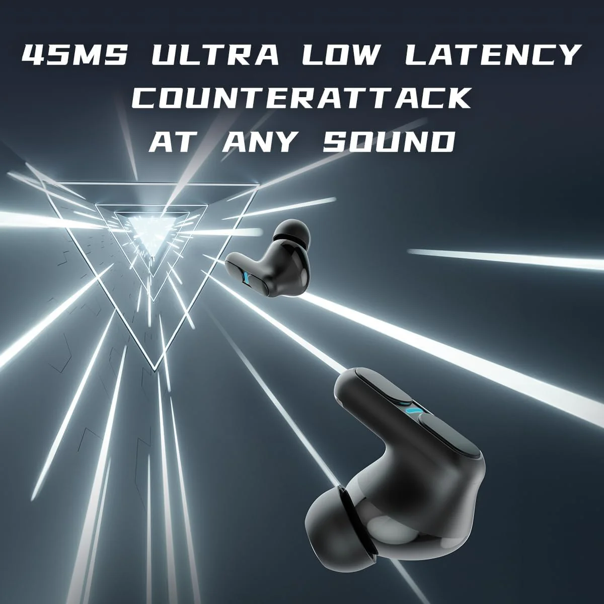 GROOVES Delta Spaceship Inspired Low Latency Gaming,True Bluetooth Gaming Dual Mode In Ear Headset, Upto 120 Hr Playtime 4 Mic Enc And Hybrid Eco Support With 400Mah Battery (White, True Wireless) - Image 5