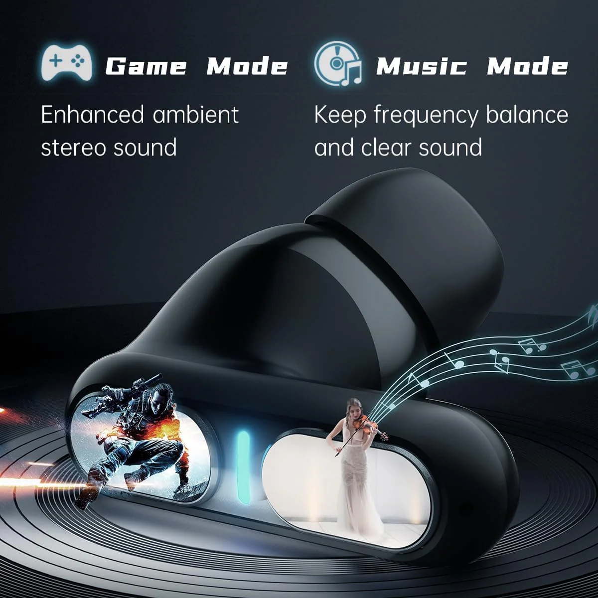 GROOVES Delta Spaceship Inspired Low Latency Gaming,True Bluetooth Gaming Dual Mode In Ear Headset, Upto 120 Hr Playtime 4 Mic Enc And Hybrid Eco Support With 400Mah Battery (White, True Wireless) - Image 6