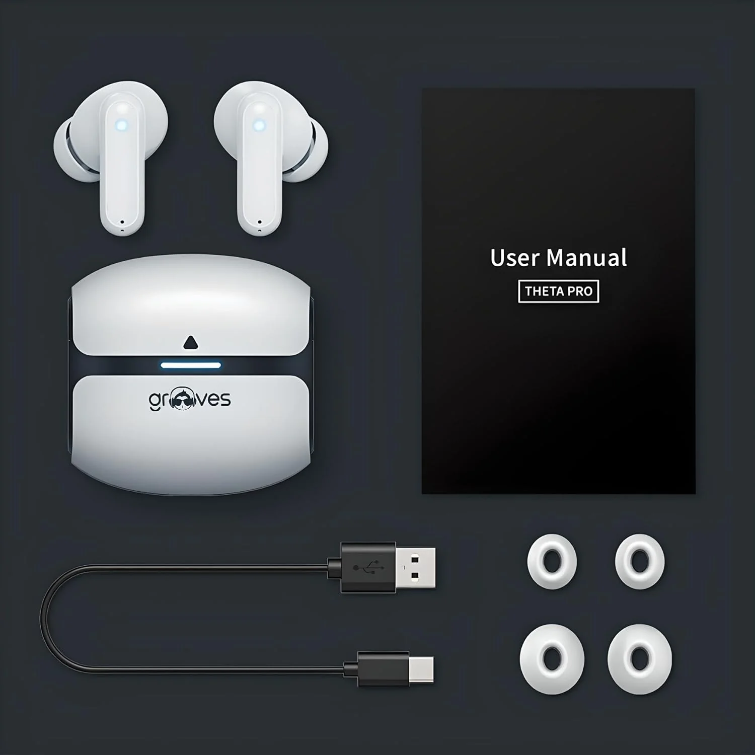 GROOVES Delta Spaceship Inspired Low Latency Gaming,True Bluetooth Gaming Dual Mode In Ear Headset, Upto 120 Hr Playtime 4 Mic Enc And Hybrid Eco Support With 400Mah Battery (White, True Wireless) - Image 8