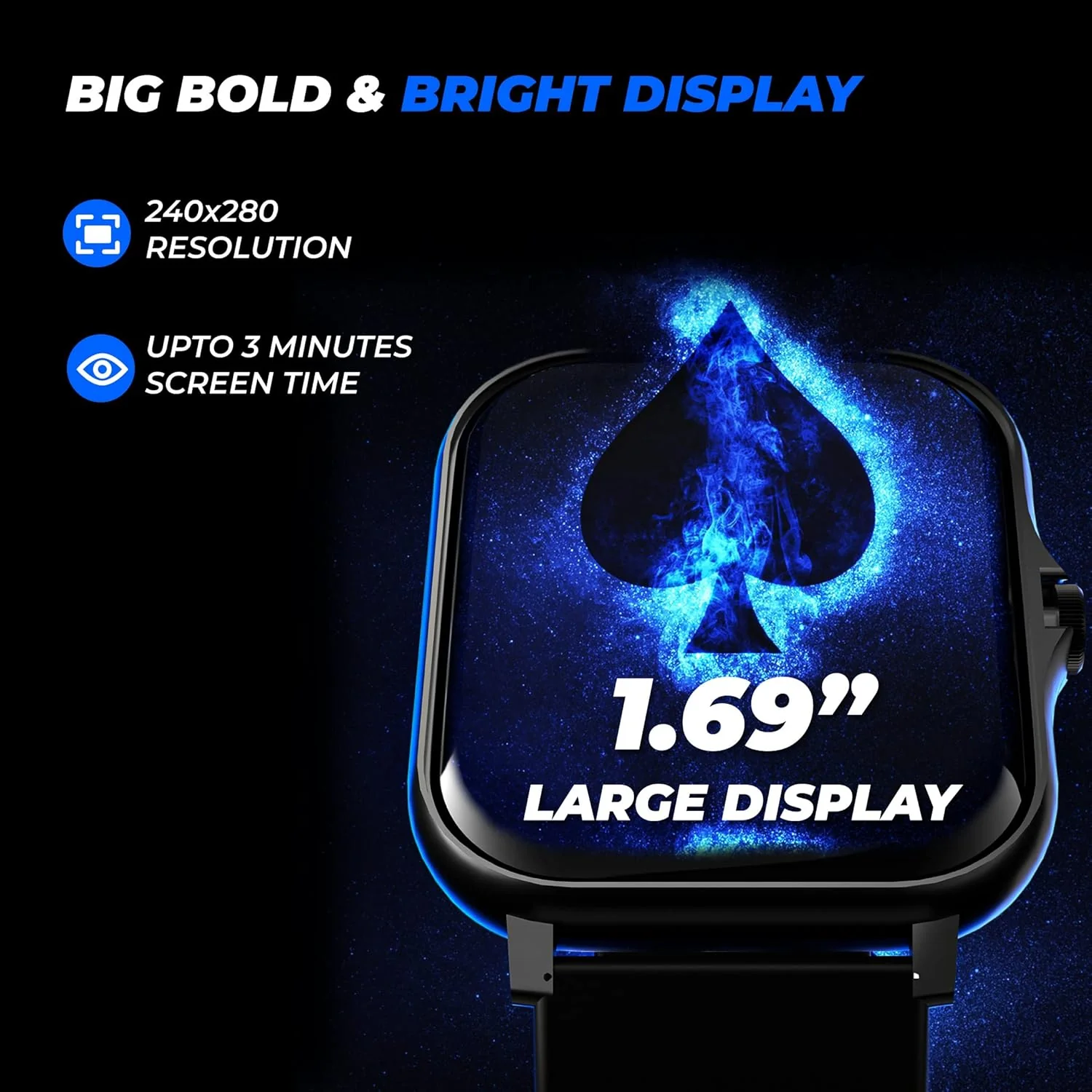 HAMMER Ace 1.69" Bluetooth Calling Smart Watch with Call Function Dial Pad, Speaker, SpO2, HR, Sleep Monitor, Multiple Sports Mode - Image 2