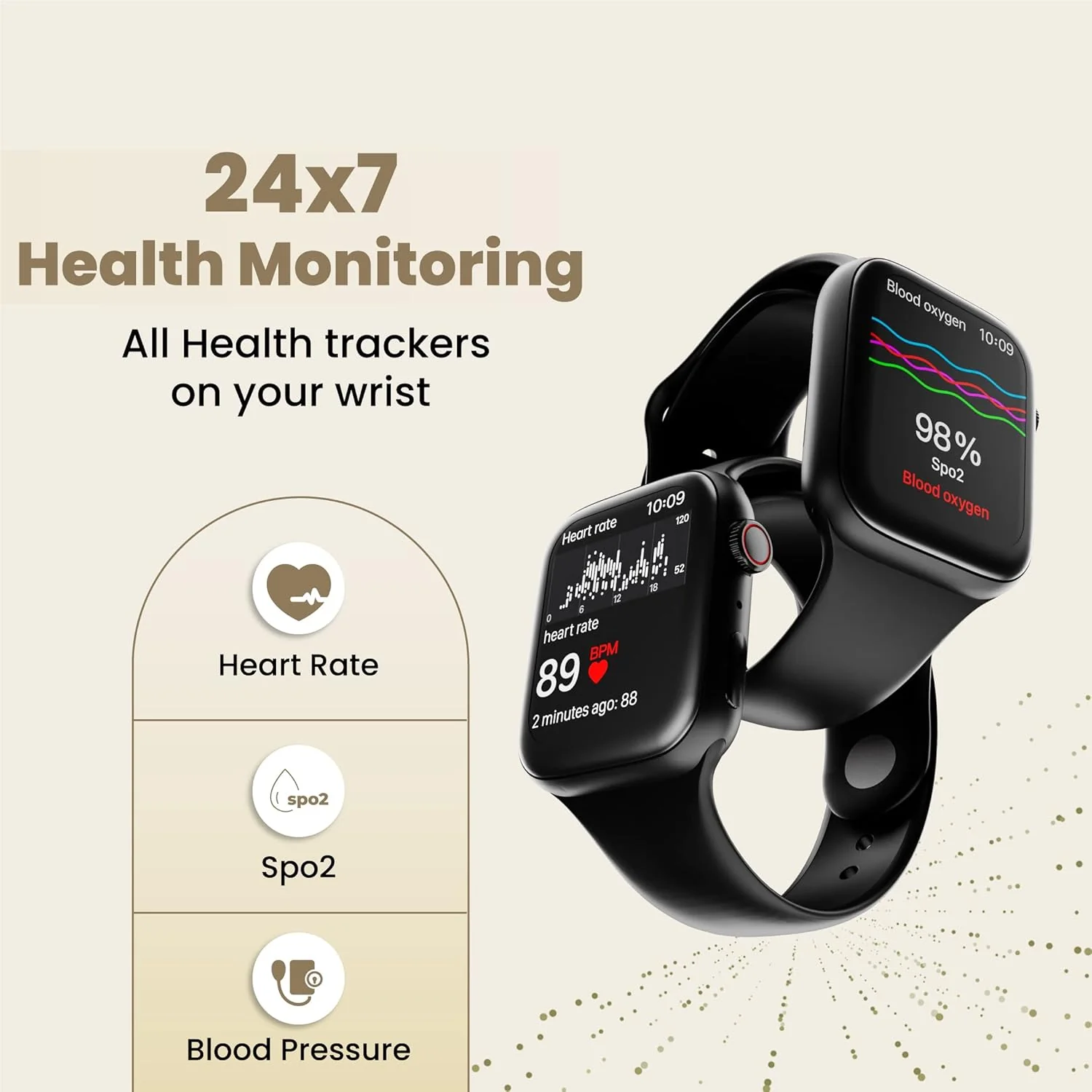 HAMMER Ace 3.0 Bluetooth Calling Smart Watch with Largest 1.85" IPS Display, Dual Mode, Spo2, Heart Rate, Strong Metallic Body & Skin Friendly Strap (Black) - Image 6