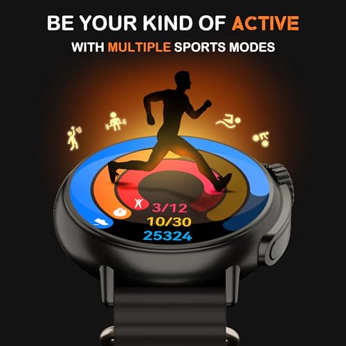 HAMMER Active 3.0 1.39" Round Calling Smart Watch for Men, Always On Display, Health Monitor, AI Voice Assistant, IP67 (Black Ocean Wave) - Image 7