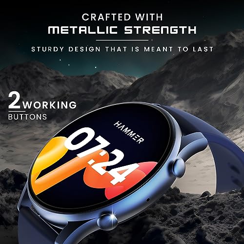 HAMMER Glide 1.43" AMOLED Round Dial Smart Watch with Calling Function, Premium Metallic Build, Always on Display, Multiple Sports Modes (Electric Blue) - Image 5