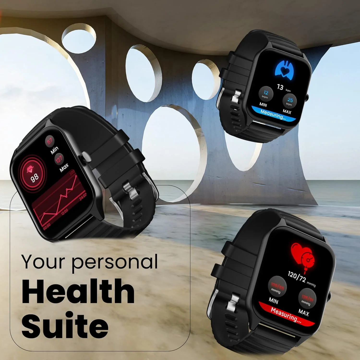 HAMMER Stroke 1.96" Calling Smart Watch with Strong Metallic Body, in Built Games, 100+ Sports Modes, Customized Watchfaces (Black) - Image 5