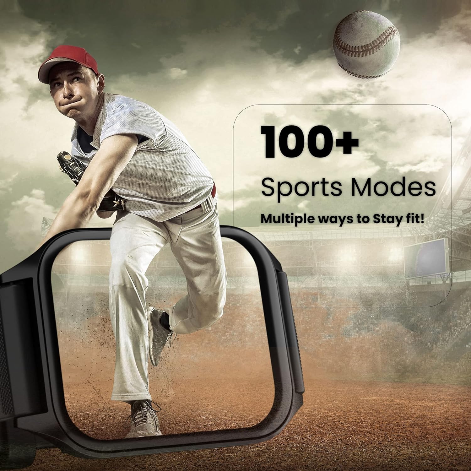 HAMMER Stroke 1.96" Calling Smart Watch with Strong Metallic Body, in Built Games, 100+ Sports Modes, Customized Watchfaces (Black) - Image 7