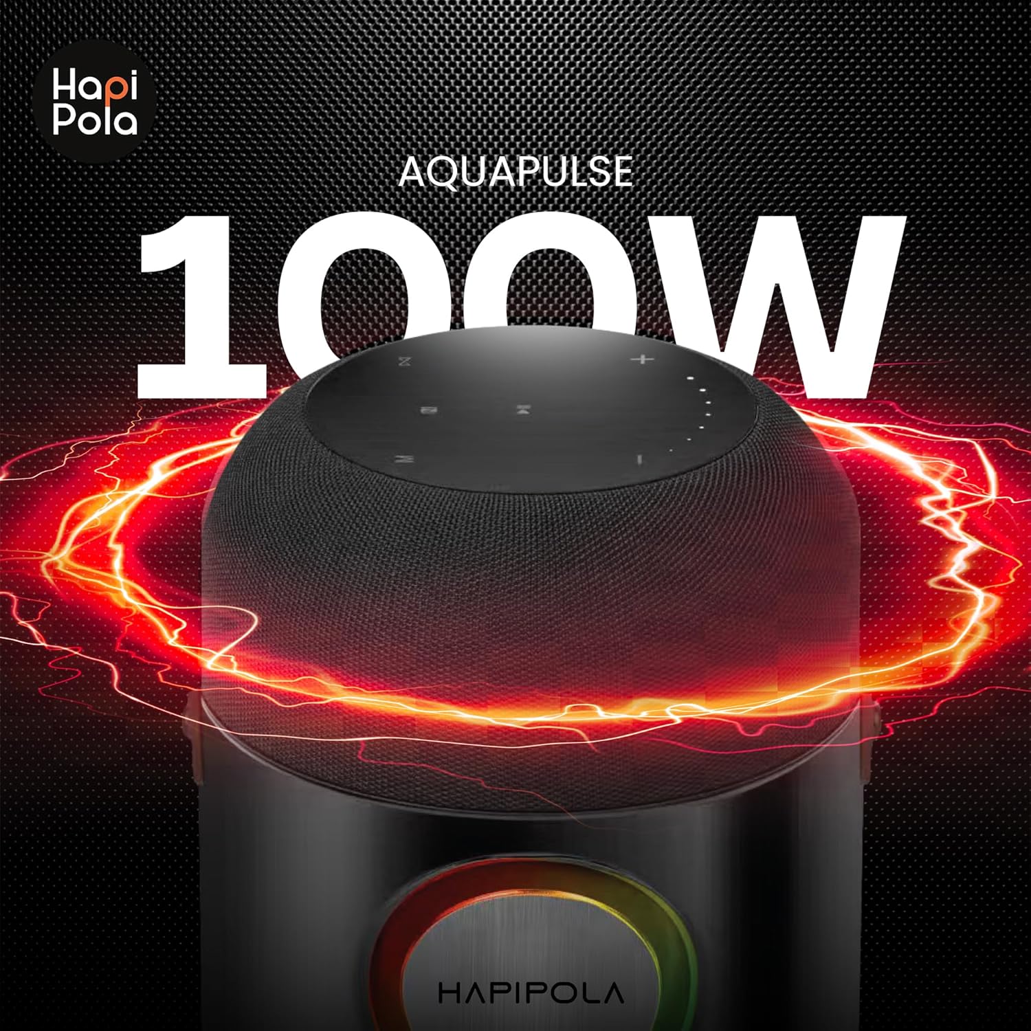 HAPIPOLA Bluetooth Speaker Aqua Pulse | Immersive Audio 100W Speaker | Good Bass | Portable | Type c Charging | Built in mic | dustproof | Handfree Calling | RGB Lights - Image 3