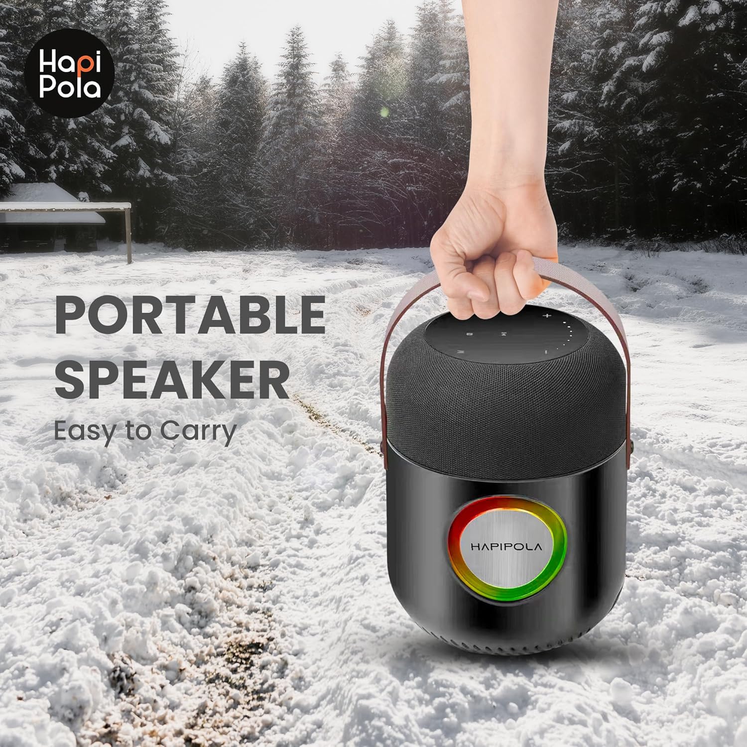 HAPIPOLA Bluetooth Speaker Aqua Pulse | Immersive Audio 100W Speaker | Good Bass | Portable | Type c Charging | Built in mic | dustproof | Handfree Calling | RGB Lights - Image 5