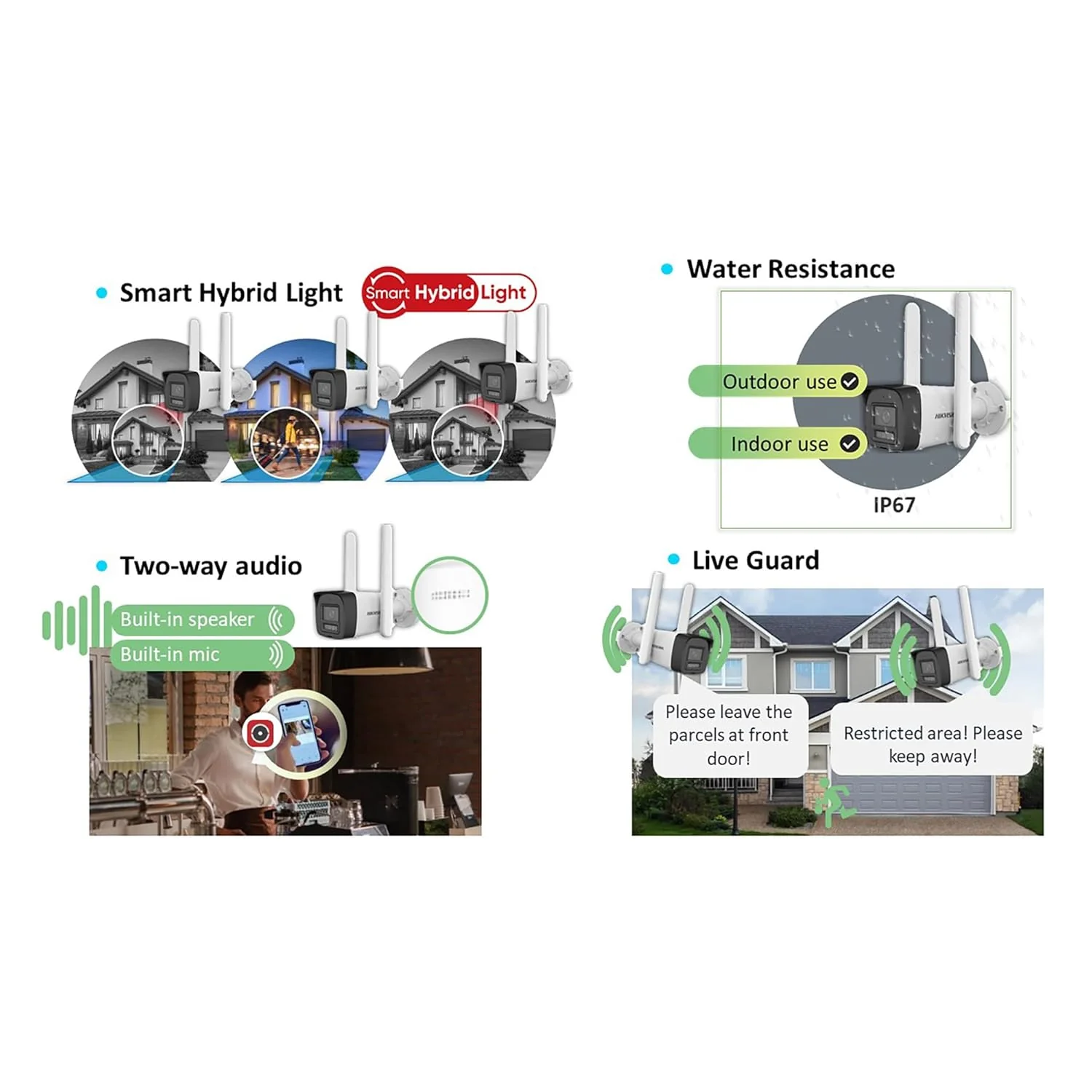 HIKVISION 4MP Smart 4G Hybrid Light Fixed Wired Bullet CCTV Camera,Human & Vehicle Detection,Support 4G LTE(Nano SIM),2Way Audio,Storage Upto 512 GB(Sdcard Slot),Water Resistant,DS-2CD1043G2-LIDUF - Image 3