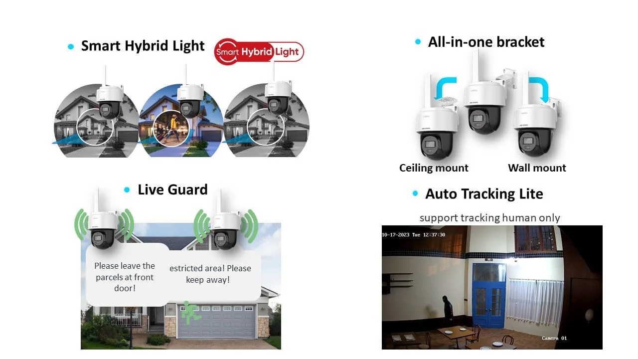 HIKVISION 4MP Smart 4G Hybrid Light Mini Pan/Tilt CCTV Camera |Human & Vehicle Detection | Support 4G LTE(Nano SIM)| 2 Way Audio | Storage upto 512 GB (SD card slot)| Built in Speaker|S-2DE2C400MWG-4G - Image 4