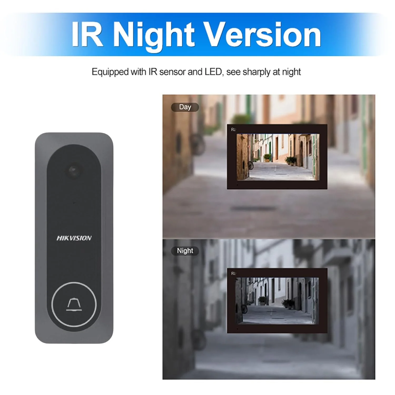 HIKVISION DS-KIS205T Wired Video Door Phone Kit | 7-Inch Indoor Monitor | HD Outdoor Doorbell Camera | Built-in Mic & Speaker | Noise Reduction | Night Vision | One-Touch Unlock Function - Image 4
